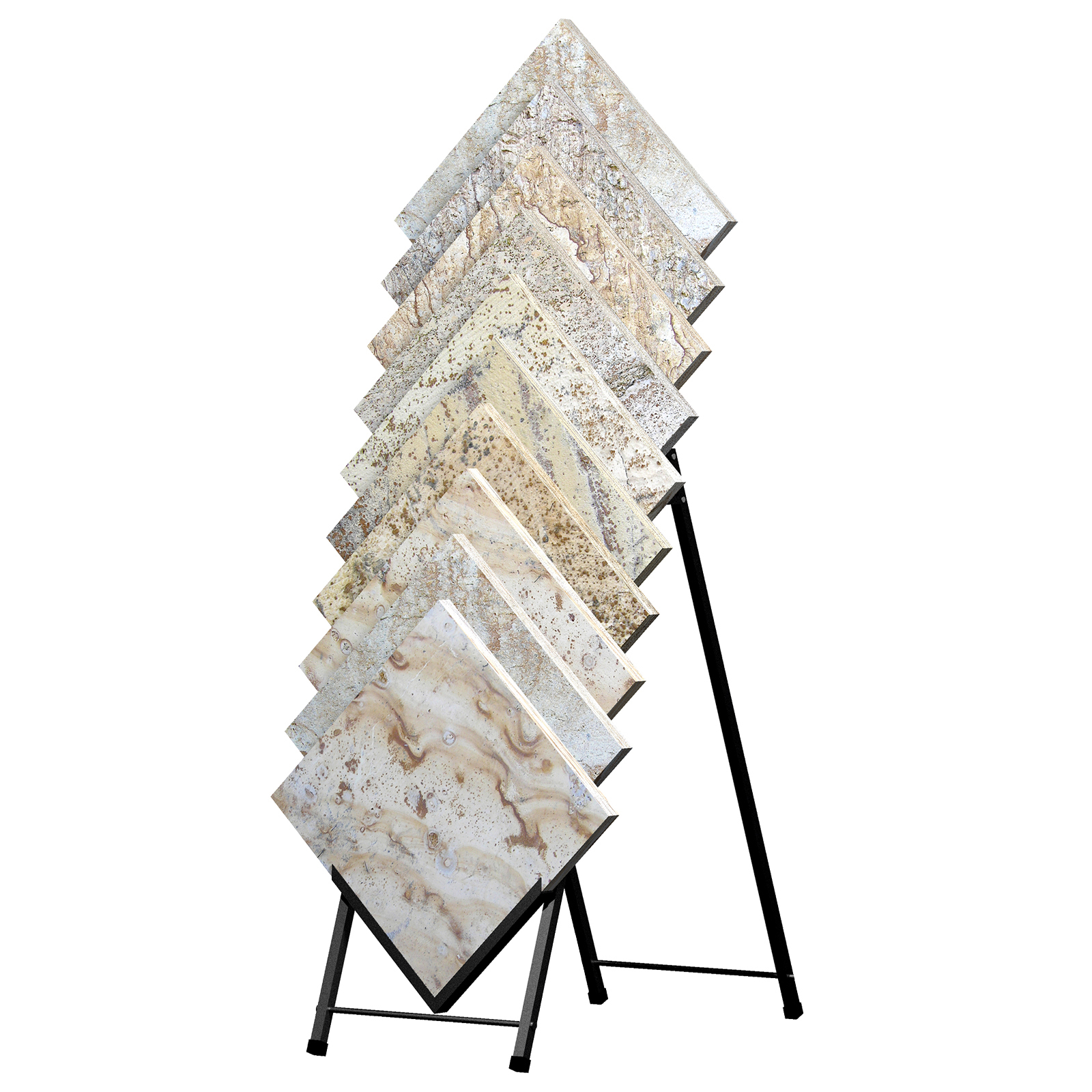 Low Cost A10 Stone and Tile Display holds thick marble granite travertine samples