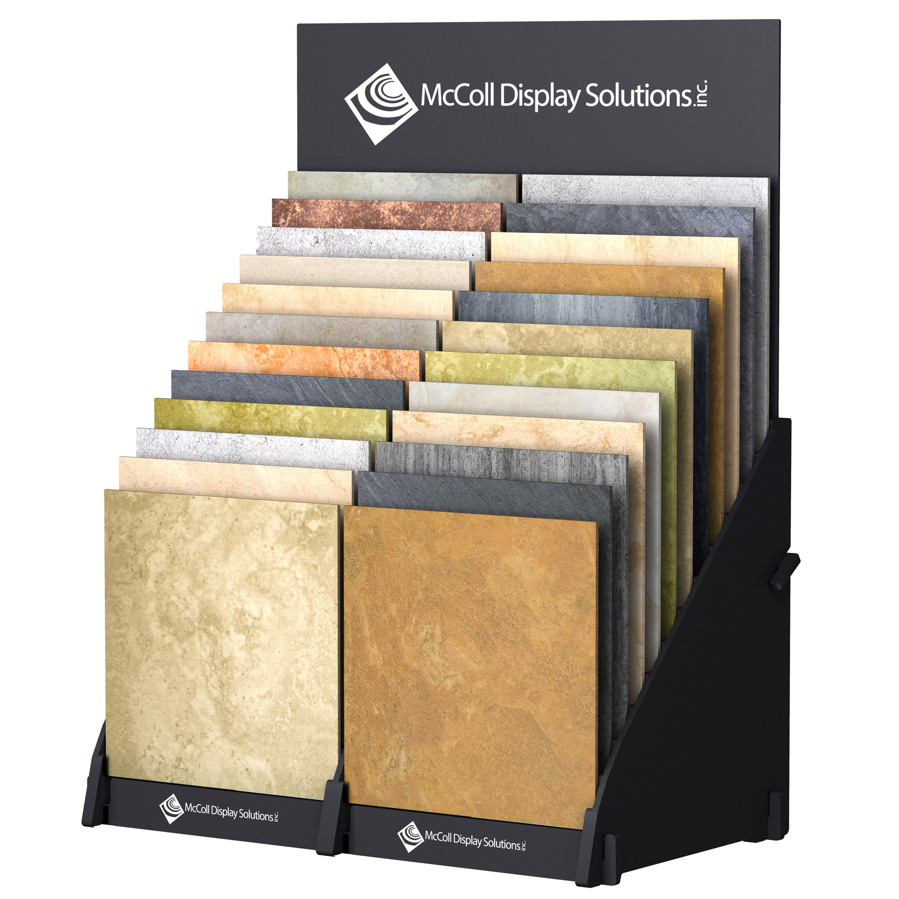 CD03 Waterfall Cascade Tile Stone Marble Quartz Composite Travertine Showroom Displays McColl Display