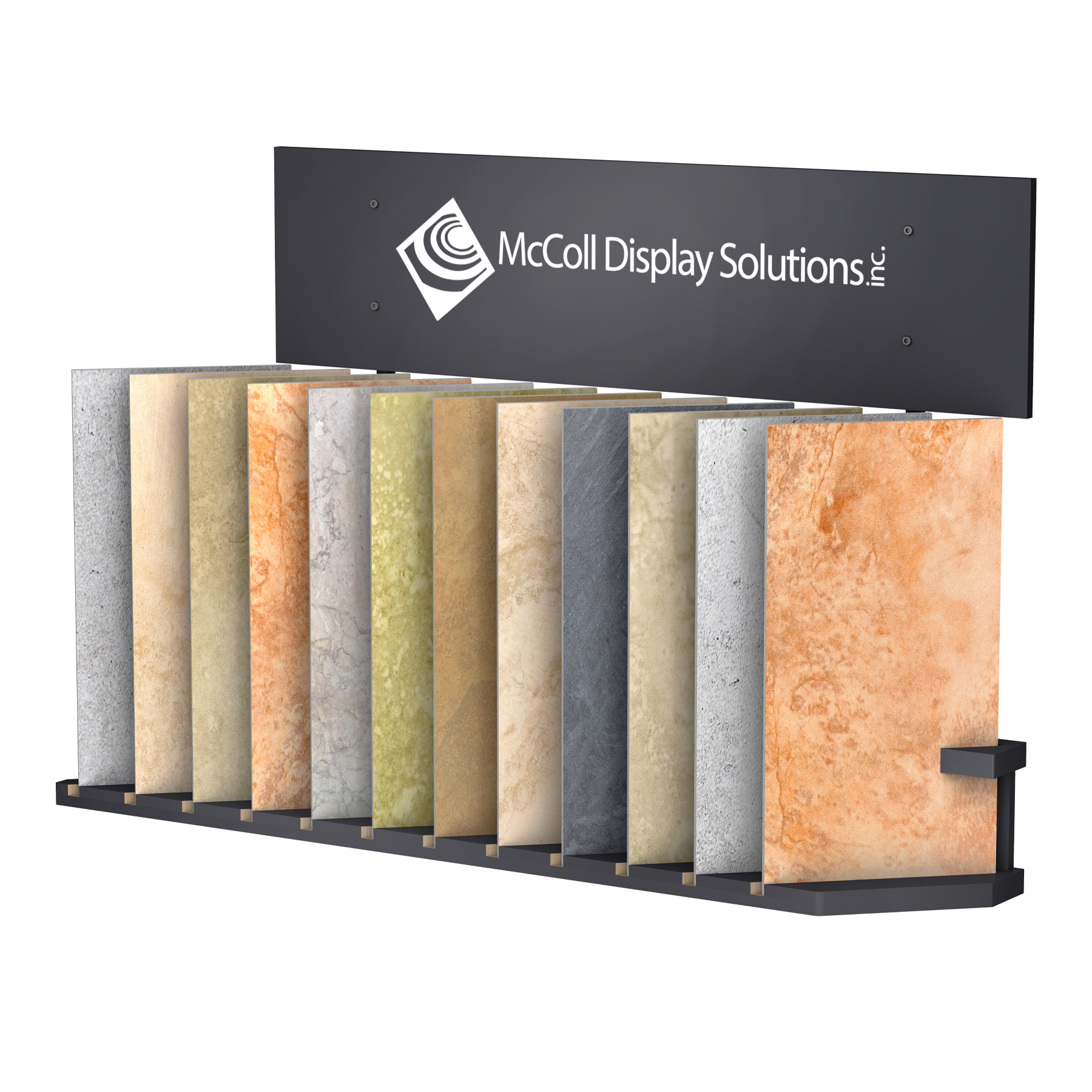 CD100 Floor Stand Display Has Slots for Your Ceramic Tiles Marble Stone Quartz Travertine Flooring Samples Offers Great Visibility and Easy Access