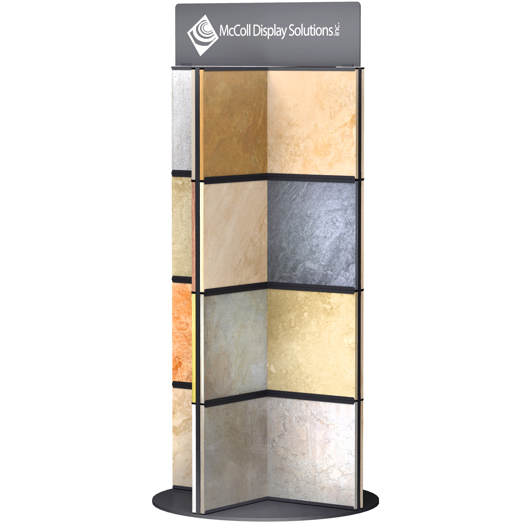 CD13 Tower Rotating Tile Stone Marble Quartz Travertine Flooring Channel System Showroom Display