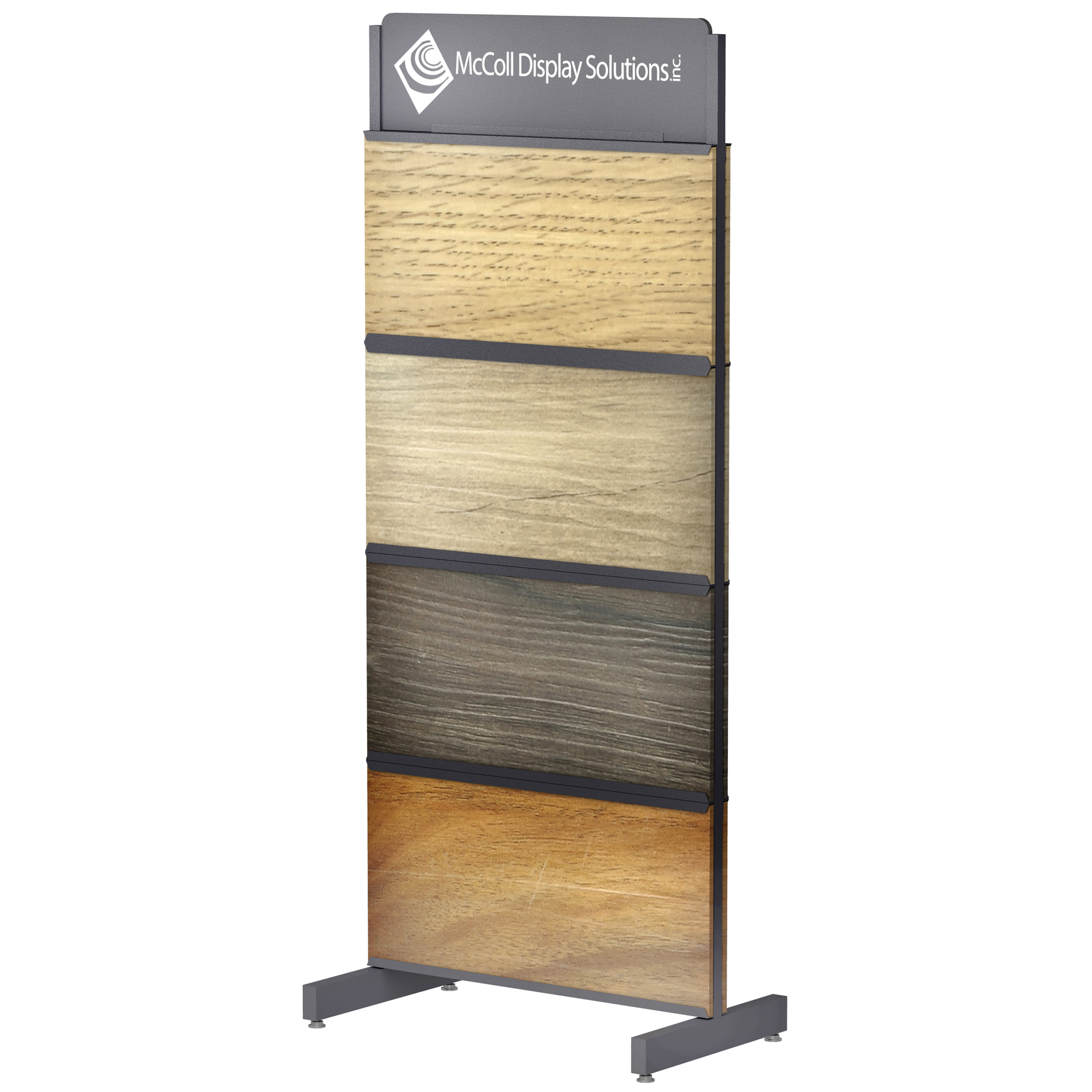 CD14 Tower Hardwood Laminate Plank Channel System Showroom Display with Company Logo