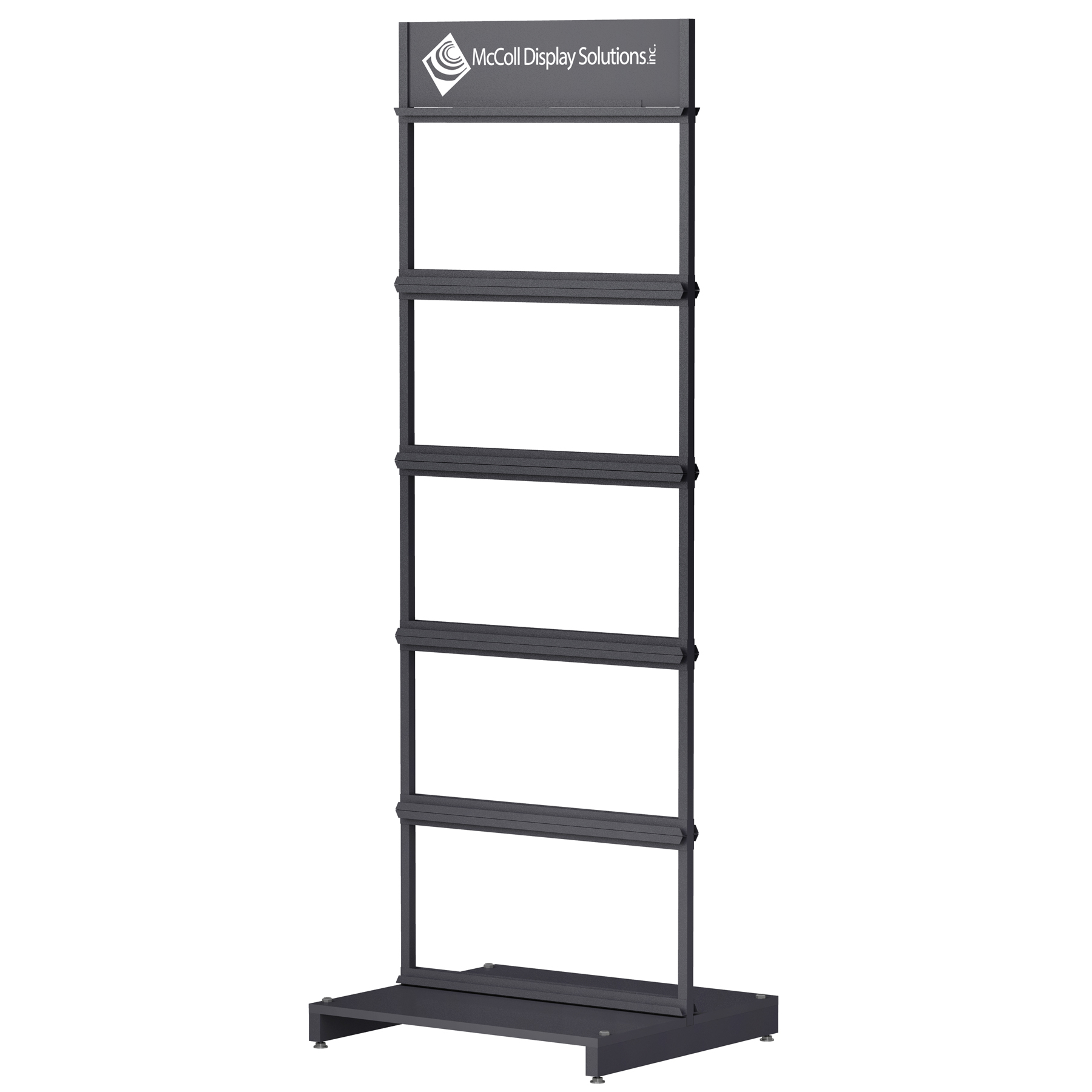Customizable Easy Assembly Steel Rack Channel System Custom Colors and Optional Screen Printed or Full Color Signage Available