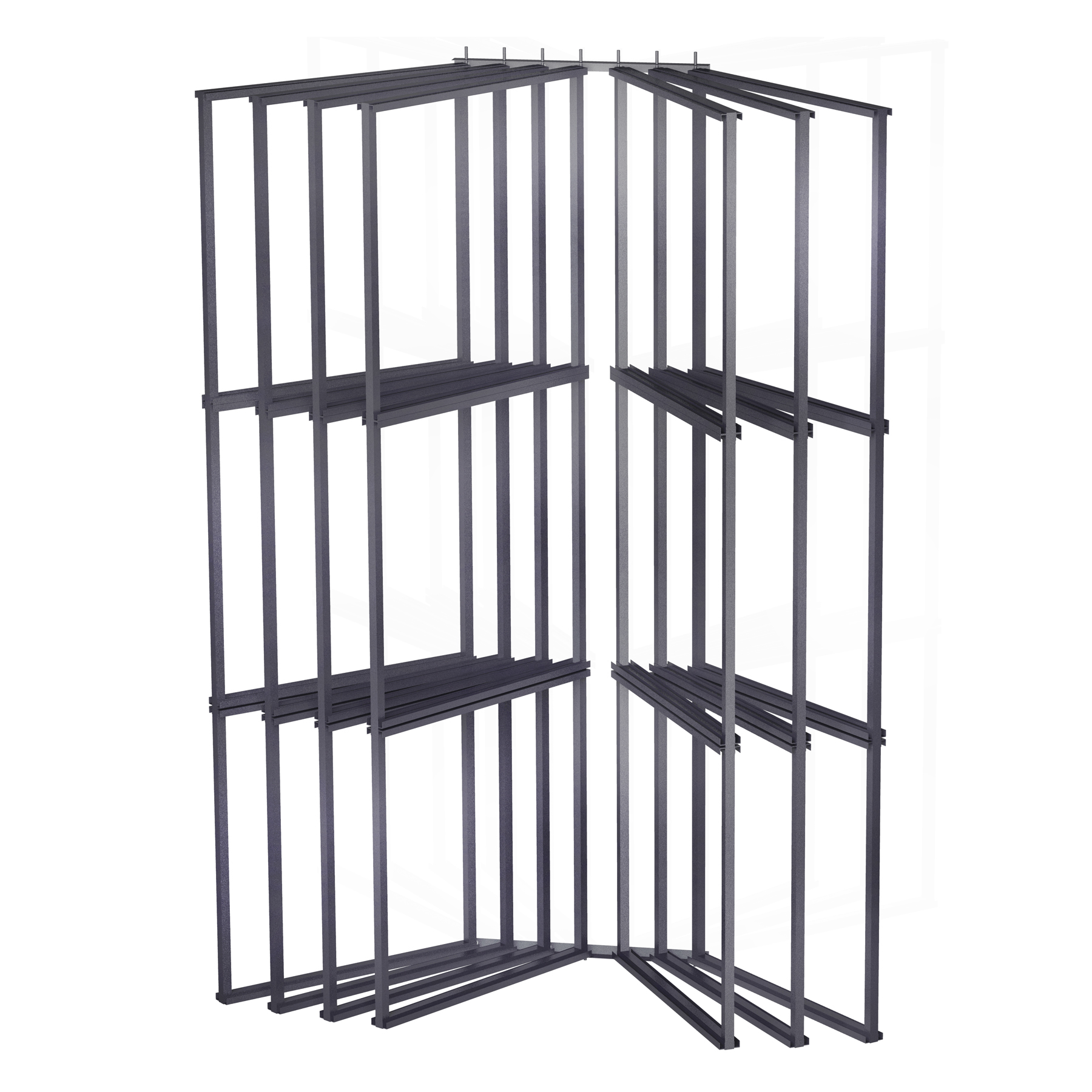 Easy to Customize Square Steel Tube Wall Mount Track Wing Rack Style Channel System Display Made in USA